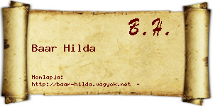Baar Hilda névjegykártya
